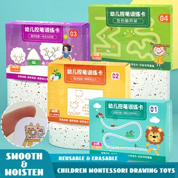 Çocuk Montessori çizim Oyuncak Kalem Kontrol Eğitim Renk Şekli Matematik Maç Oyunu Seti Yürümeye Başlayan Öğrenme Etkinlikleri eğitici oyuncak