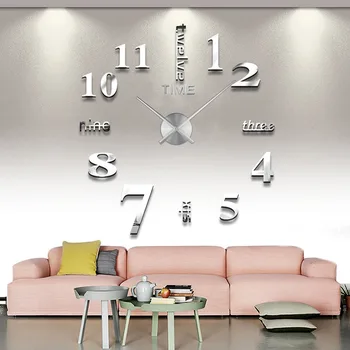 Üç boyutlu akrilik dijital duvar saati ev oturma odası yaratıcı saat duvar sopa saati