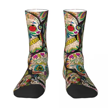 Şeker Kolaj Kafatası Kafatasları Çorap Çorap Erkek Kadın Polyester Çorap Özelleştirilebilir Tasarım