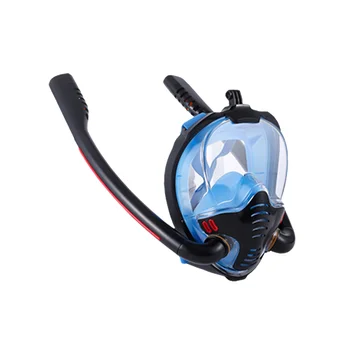 Şnorkel maske Çift Tüp Silikon dalış maskesi Yetişkin Yüzme Maskesi Dalış gözlüğü Sualtı Solunum Maskesi-B
