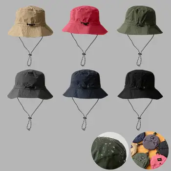 Şık Yaz güneş şapkası Packable Kolay Depolama Yaz Balıkçı Şapka Yuvarlak Unisex Kadın Erkek Balıkçı Şapka Yetişkin için