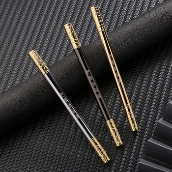 1 adet El Yapımı Pirinç Kalem Yaratıcı Ruyi Altın Sopayla Kırtasiye Tükenmez Kalemler Metal Nötr Kalem İş Retro Altın İmza Kalem