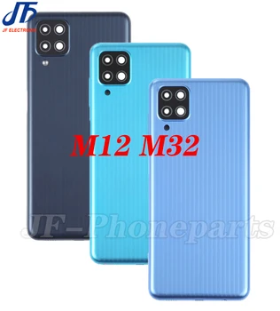 10 Adet / grup arka Panel Pil Kapağı Samsung Galaxy M12 M127 M32 M325 Yedek Arka Konut Şasi Kapı Kasa Vücut