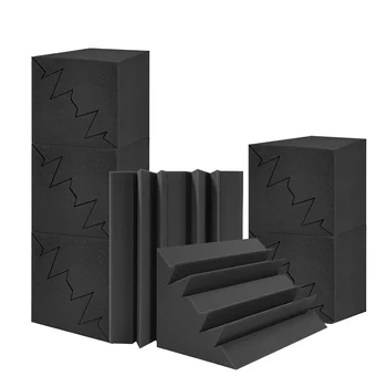 12 Paket Akustik Köpük 12X7X7 İnç Ses Emici Köpük,Yüksek Yoğunluklu Ses Panelleri Yalıtım Stüdyoları için Ev