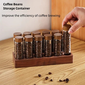 Aksesuarları Araçları Raf Fasulye Setleri Şişe Konteyner Kahve Espresso Kahve Çay Ceviz Coffeware Kahve Ekran Cam Depolama Tüpü