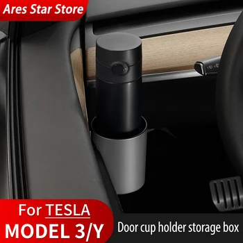 AS 4 adet / takım Araba Kapı Bardak Tutucu Tesla Modeli 3 Y Özel Kapı Bardak saklama kutusu Raf Model 3 Model Y Araba Kapı Bardak Standı