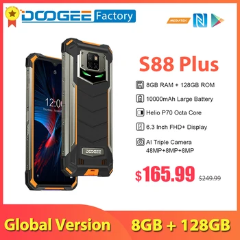 DOOGEE S88 Artı 8 GB 128 GB 10000 mAh 48MP Kamera 6.3 İnç FHD + Octa Çekirdek IP68 / IP69K NFC 4G LTE