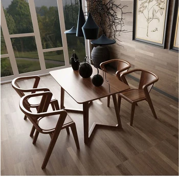 İtalyan Minimalist Tasarımcı yemek sandalyeleri Moda katı ahşap Koltuk yemek odası mobilyası Otel Lüks Eğlence yemek sandalyesi
