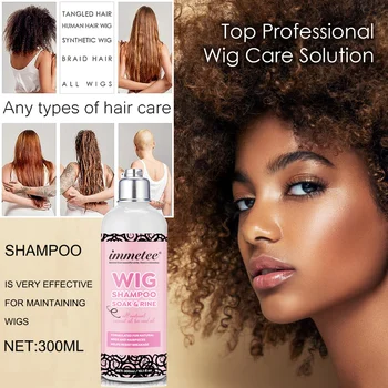 Peruk şampuanı insan ve sentetik saçlar için profesyonel peruk çözümü Peruk örgülü saç parçaları saçları temizlemek, onarmak ve beslemek için