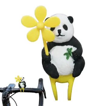 Sevimli Araba Süsler Mini Reçine Ördekler Panda Heykeli Ördek Figürleri Süsler Silikon Kayış Ve Fırıldak Hafif Otomobiller İçin